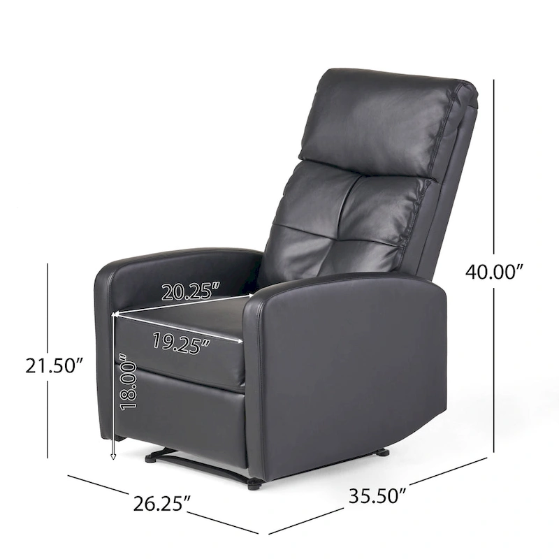 Samedi PU Leather Recliner Club Chair by Christopher Knight Home