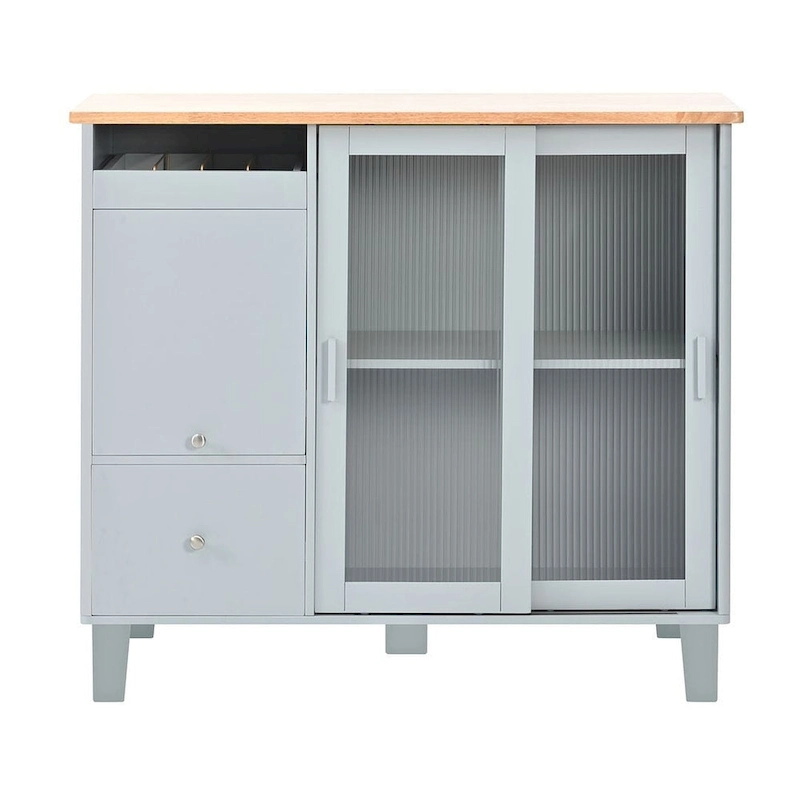 Folding Kitchen Cart with LED Lights