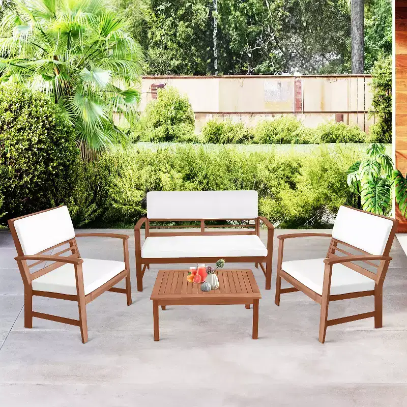 BestMassage 4-Piece Patio Bistro Set Outdoor Patio Furniture for Backyard Garden