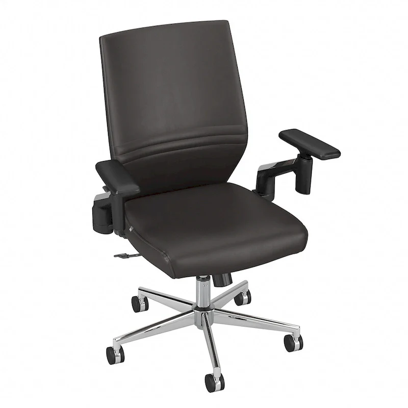 Cabot Mid Back Leather Office Chair by Bush Furniture