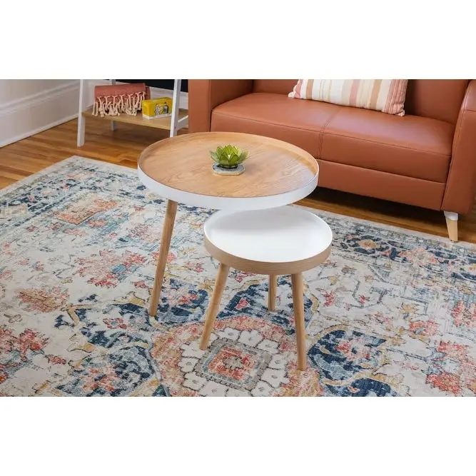 2-Piece Round Nesting Coffee Table Set