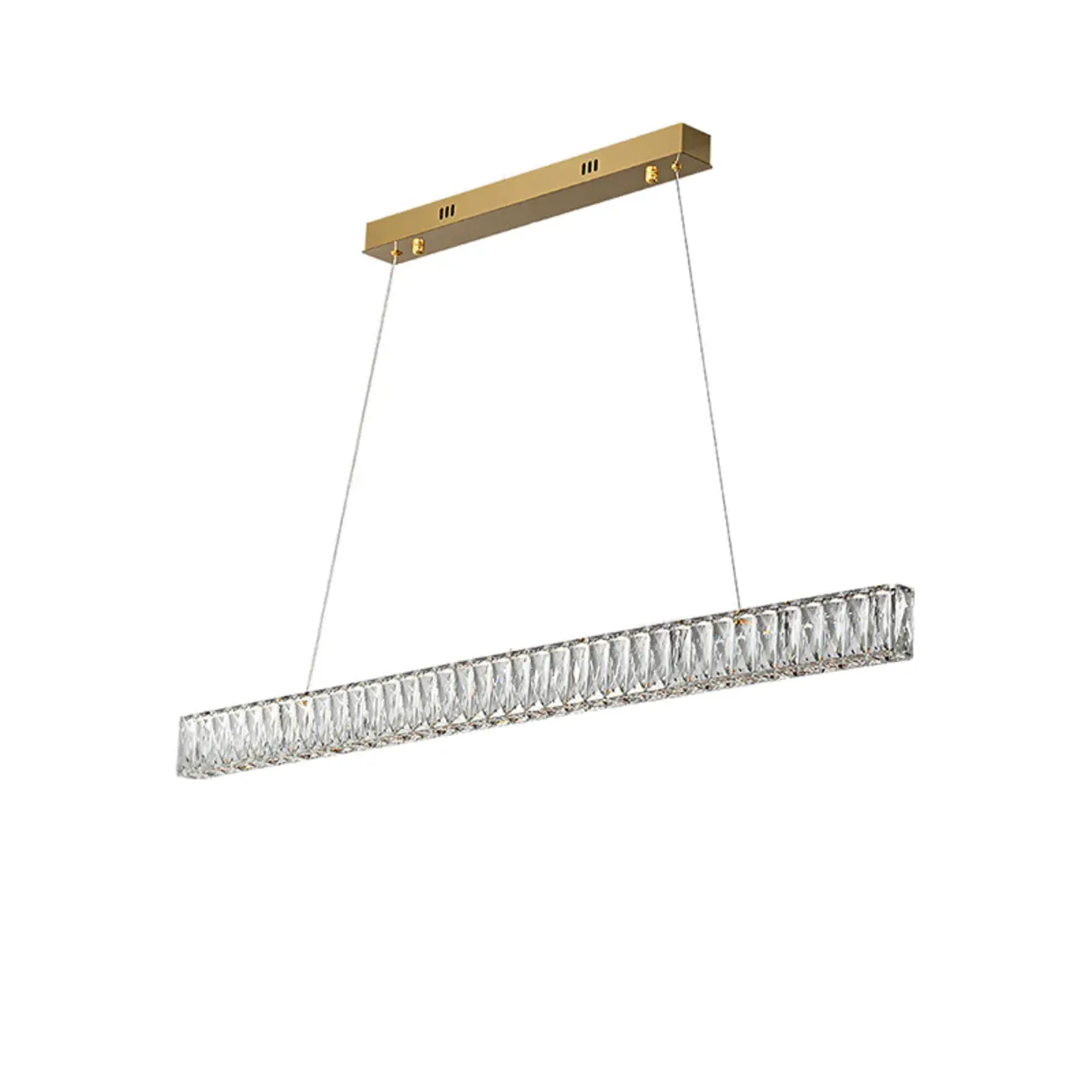 Rectangle Crystal Kitchen Island Pendant Light Dimmable LED