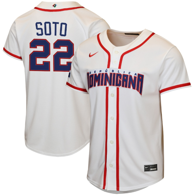 Dominican Republic Baseball Juan Soto White 2026 World Baseball Classic Home Replica Jersey