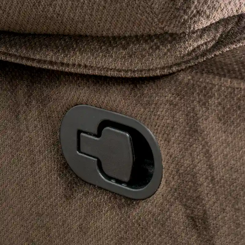 Roomfitters Luxurious Manual Recliner Chair in Chocolate with Skin-Friendly Fabric and Dual Cup Holders