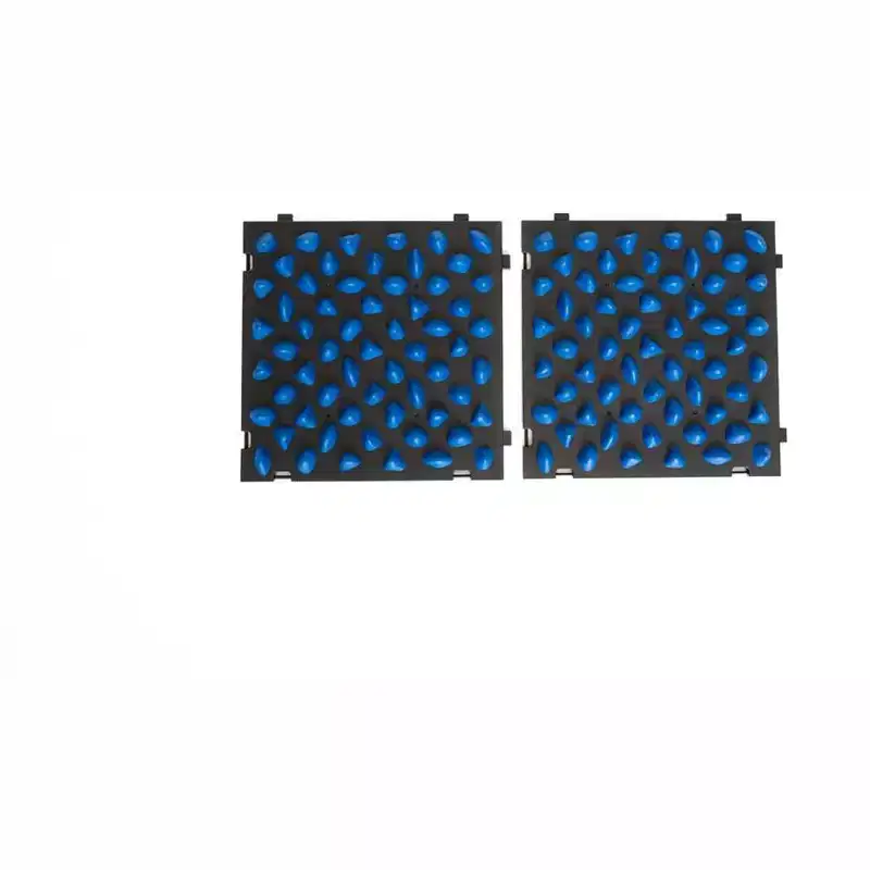 Bintiva Tactile Sensory Mat  Interlocking Soft Tiles for Foot Stimulation and Focus  2-Piece Blue