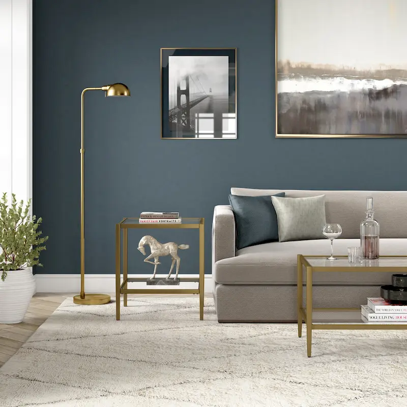 Hera 20 Wide Square Side Table with Clear Shelf