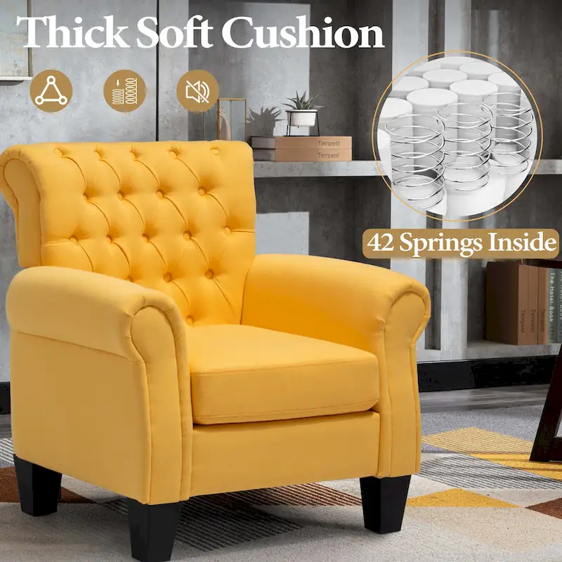 Accent Club Chair with Arms and Padded Seat
