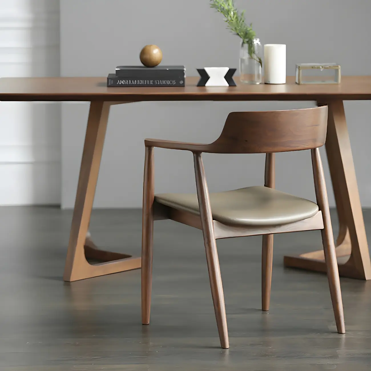 Mid Century Solid Wood Dining Chair Set of 2