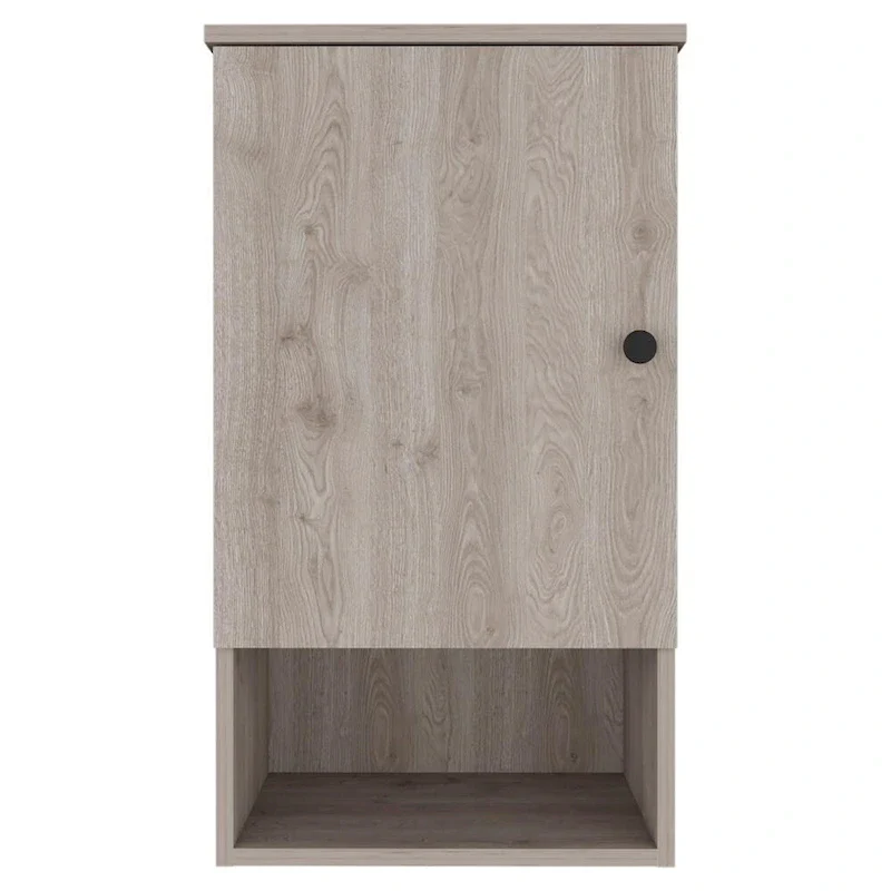 Medicine Cabinet , Two Internal Shelves, Light Oak / White Finish