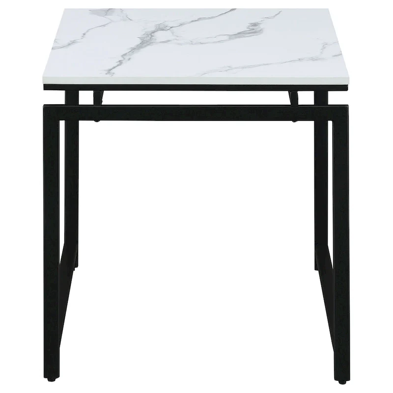 Clark 3-piece Faux Marble Top Coffee Table Set White Faux Marble