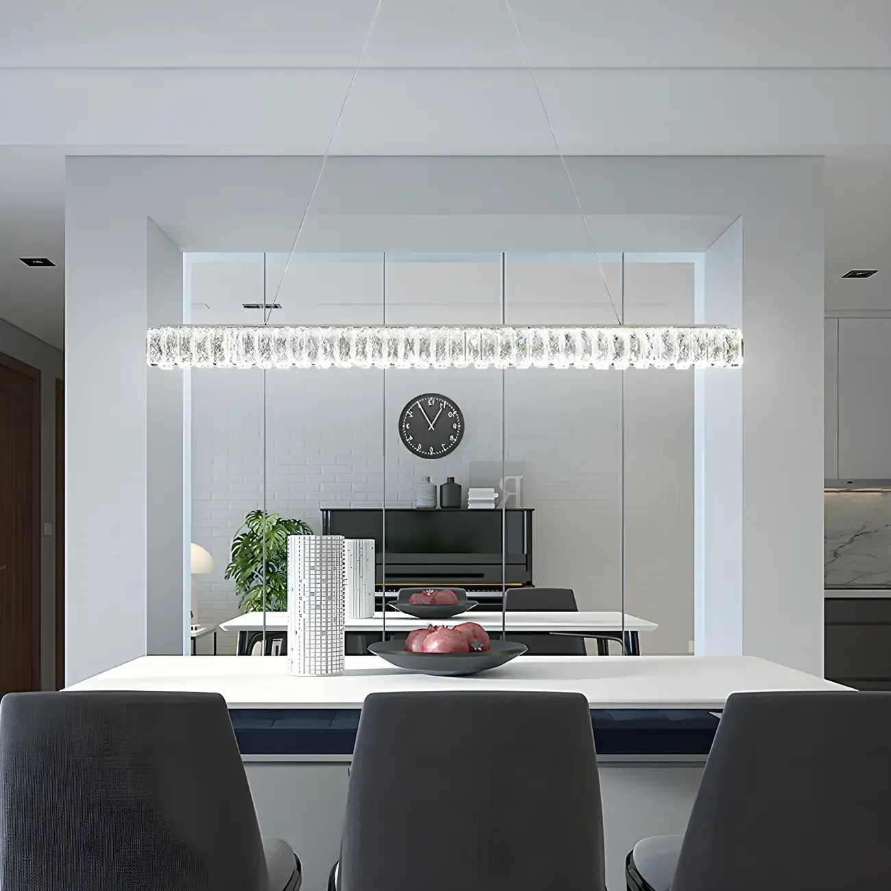 Trendy Modern Crystal Linear Pendant Light