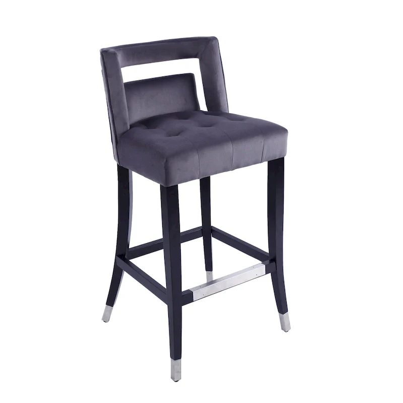 Suede Velvet Barstool with nailheads Dining Room Chair