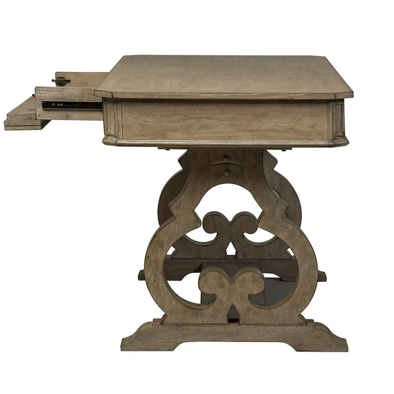 Copper Grove Simply Elegant White, Brown, & Heathered Taupe Writing Desk