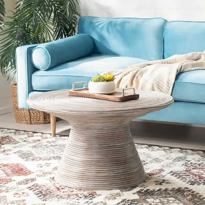 Round Pedestal Metal Coffee Table | 32
