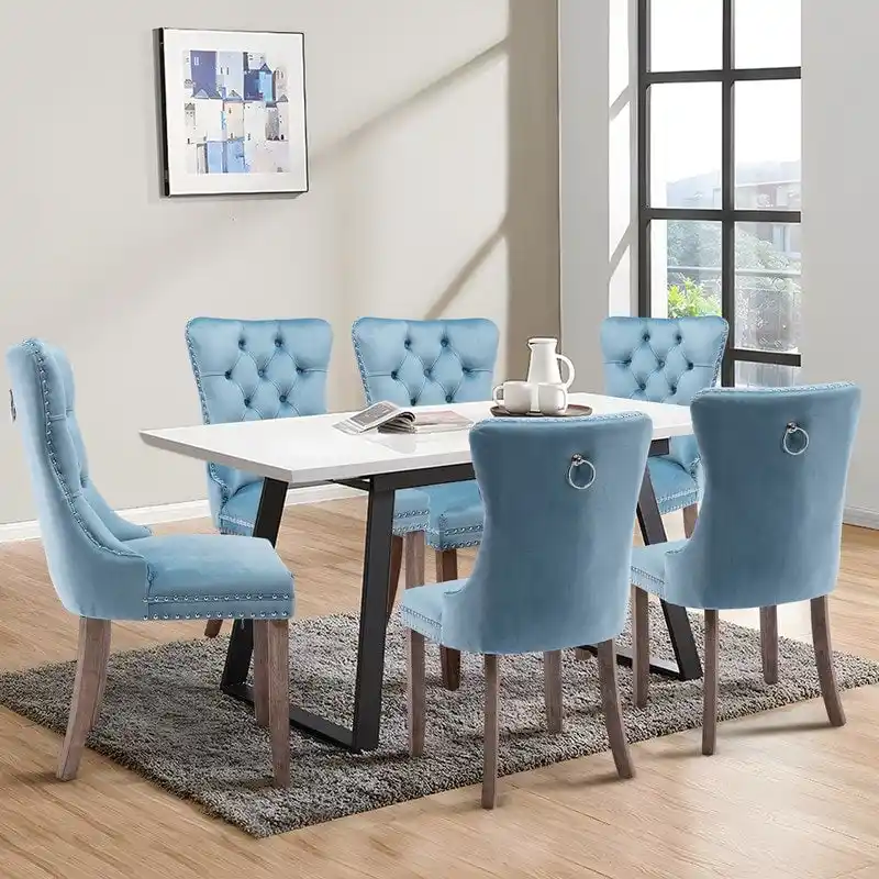 Solid Wood Velvet Upholstered Dining Chair