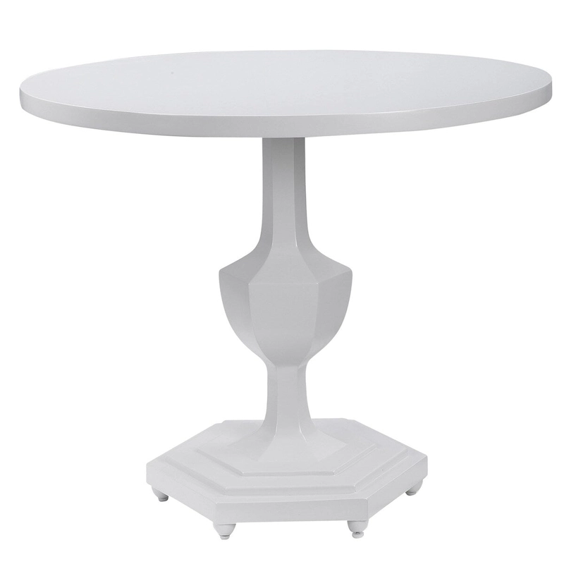 32 White Traditionally Inspired Round Foyer Table