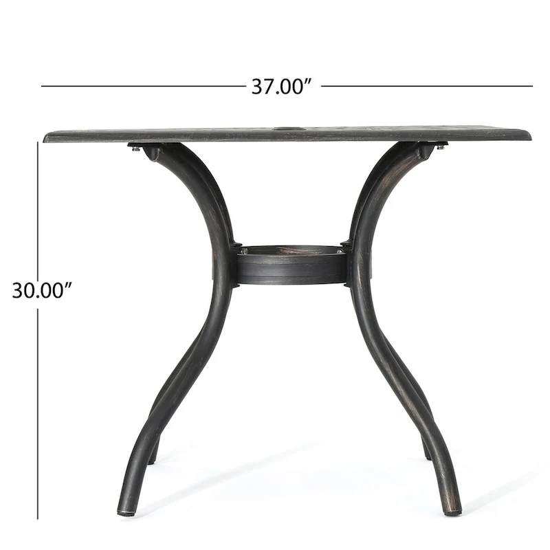 Outdoor 37  Cast Aluminum Square Table