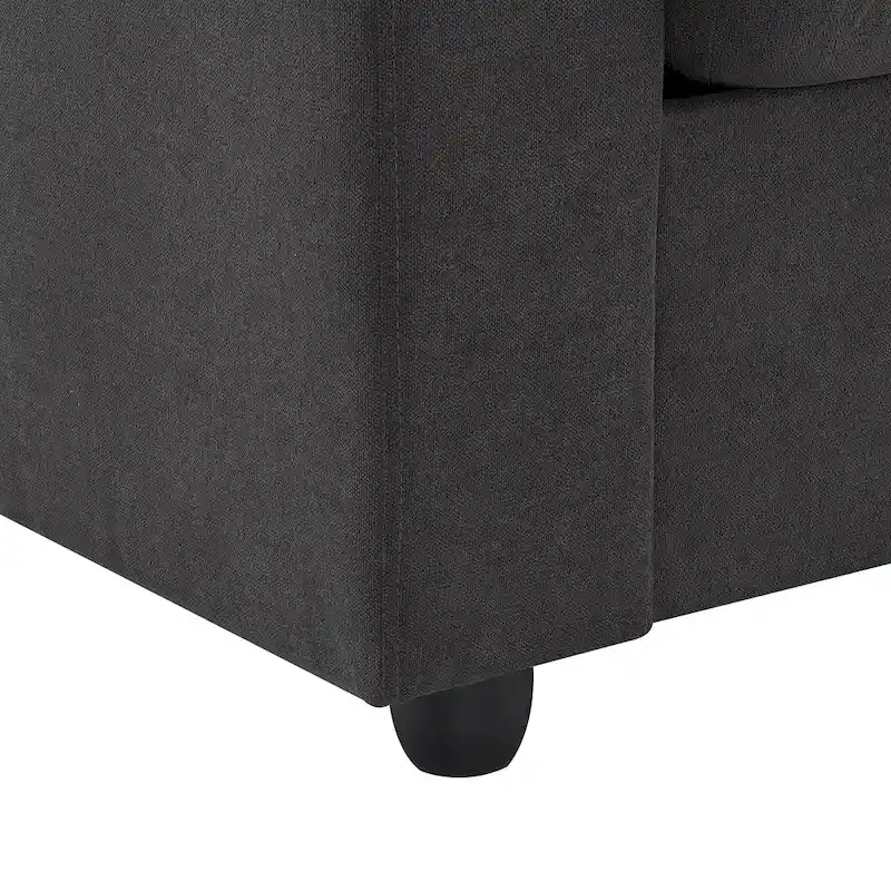 100.4 L-Shaped Polyester Sectional Sofa with 4-Seat Convertible Couch and Ottoman & Pocket Spring Cushions (300lb Capacity)