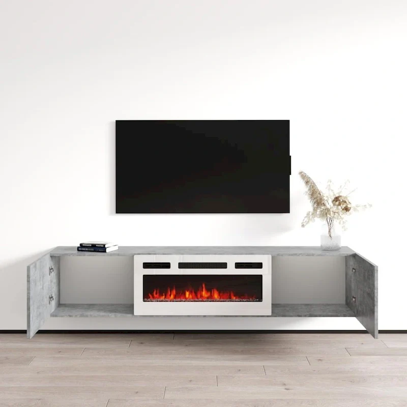 Baja WH-EF Floating Fireplace TV Stand