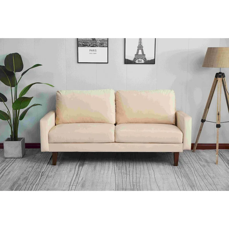 Velvet Square Arm Sofa