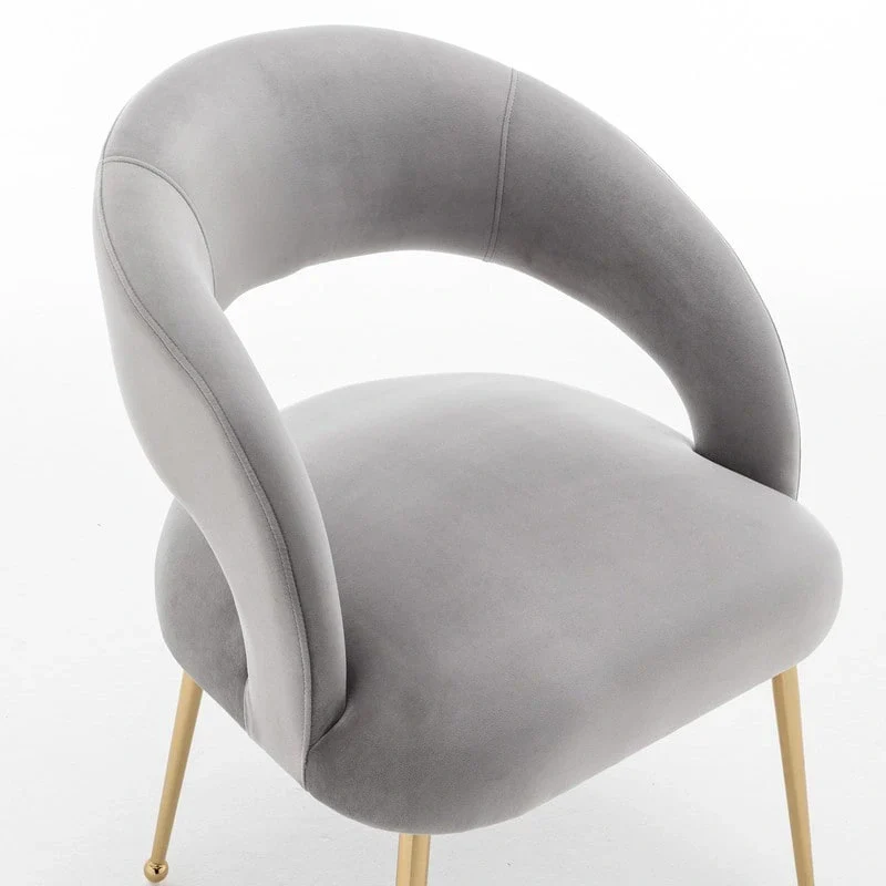 SEYNAR Mid Century Modern Velvet Upolstered Open-Back Dining Chair Set of 6