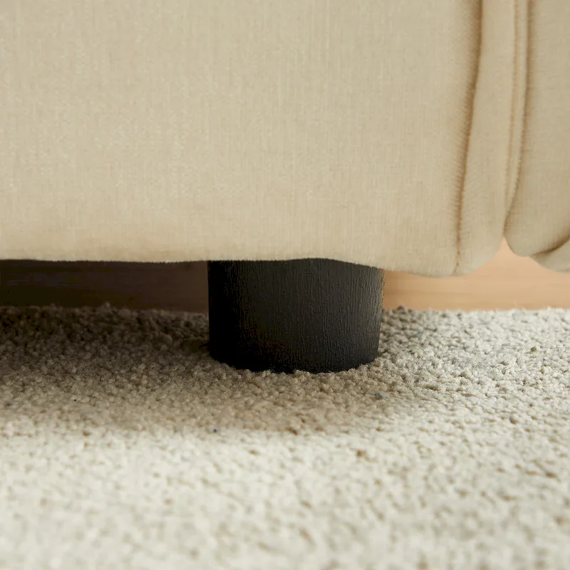 2-Pieces Linen Fabric 4-Seat Modular Sofa Set with 3+1 Seater Combo and Wooden Frame & 3 Pillows