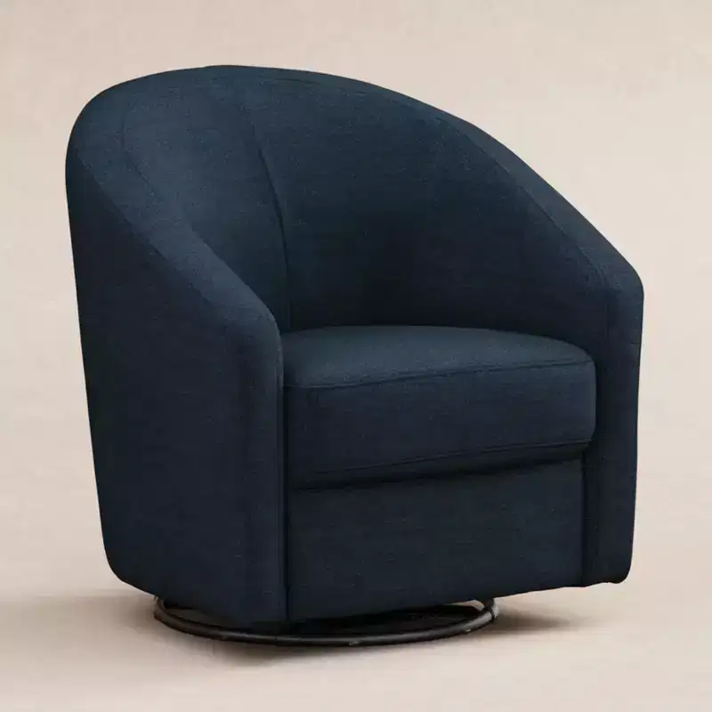 Swivel Glider Chair with 360° Rotation, Upholstered Seat, 30.5