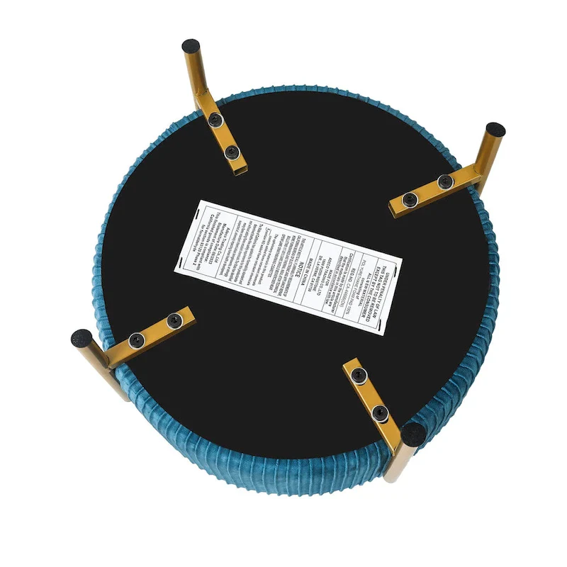 Round Velvet Ottoman - Multiple Colors, Tufted Design, Single User