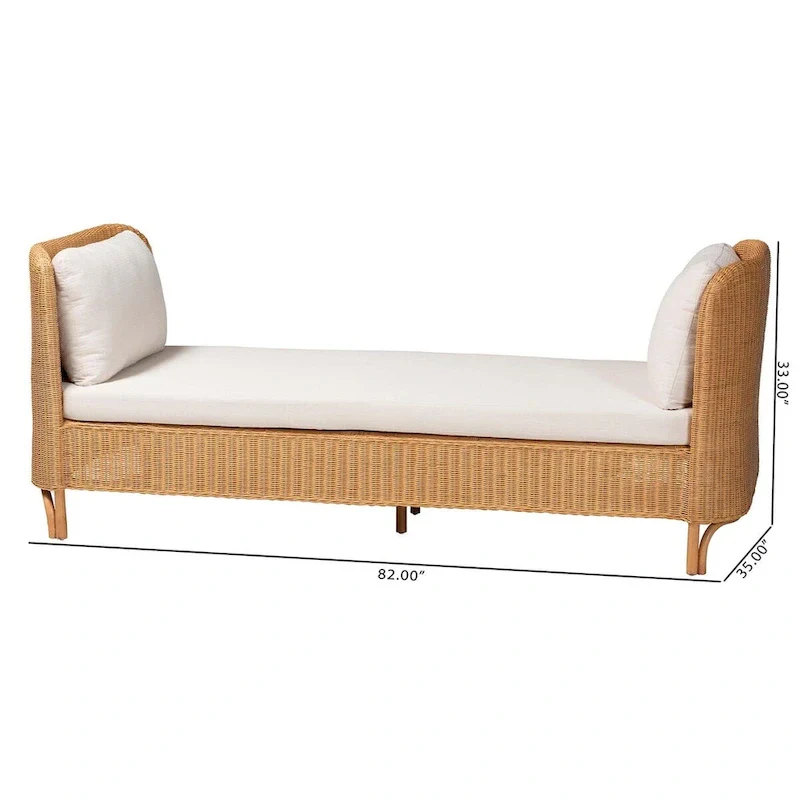 Bohemian Light Honey Rattan Daybed