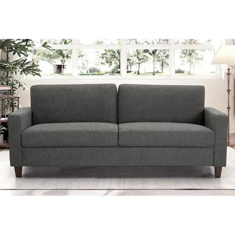 US Pride Furniture Miles 2 Piece Sofa and Loveseat Sets with Reversible Back Pillows Mid Century Modern Sofa