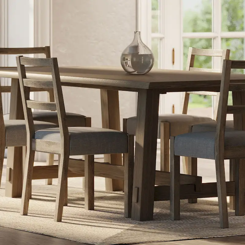 Maven Lane Yves Rectangular Wooden Dining Table in Weathered Black Finish