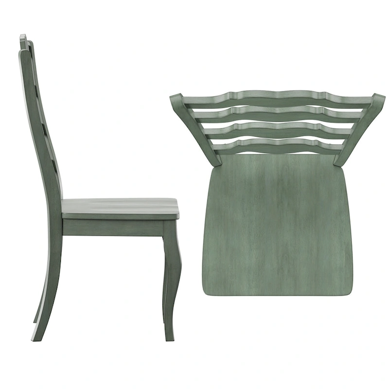 Ronda French Ladder Back Wood Dining Chairs (Set of 2)