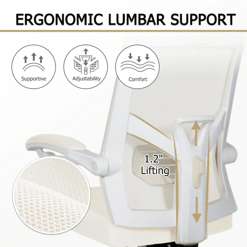 Office Chair With Foot Rest Ergonomic Swivel Mesh Task Office Chair