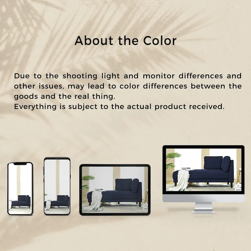 Mid-Century Modern Upholstered Chaise Lounge Sofa