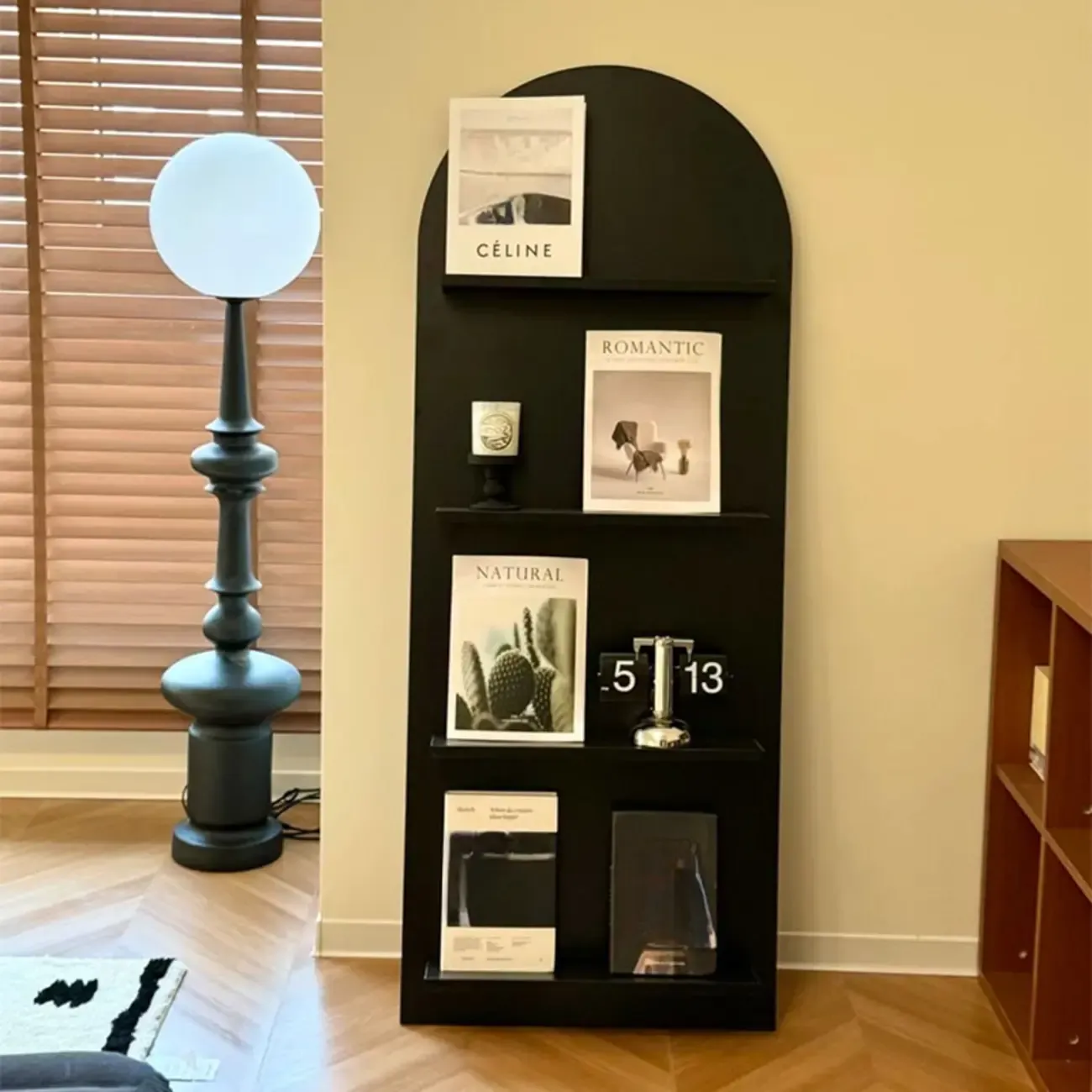 Modern Small Display Vertical Laminate Wood Bookcase