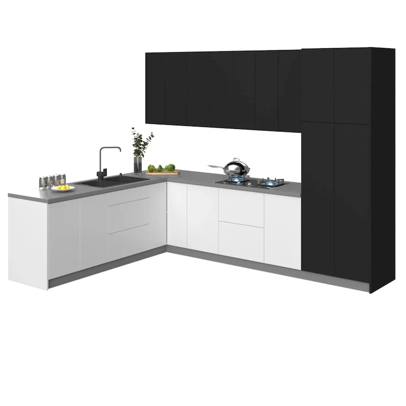 Black Kitchen Cabinet Base Unit — 8x10 Ft Wide (126