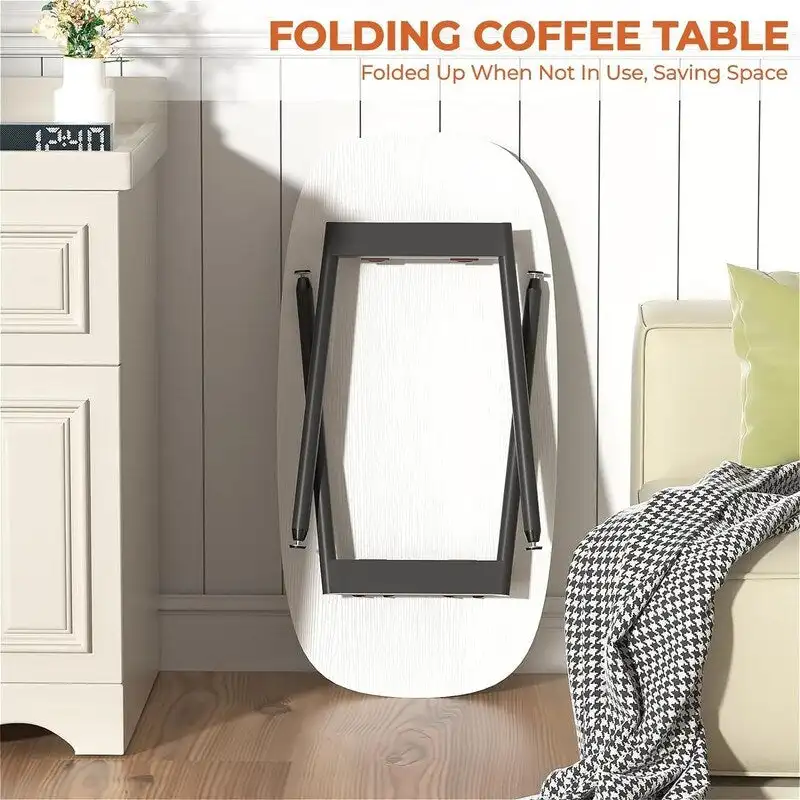 Folding Coffee Table Rustic Farmhouse Coffee Tables - 31.5 D x 15.7 W x 17.7 H