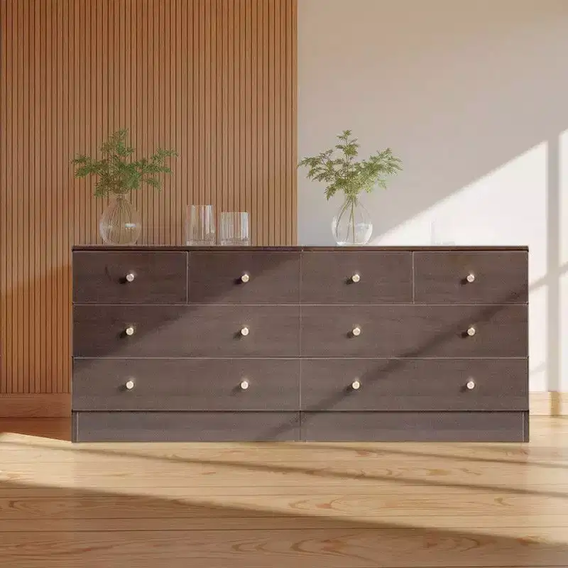 Karl Home 26 Inch Three Tier Four Drawer Dresser With Matte Gold Handles