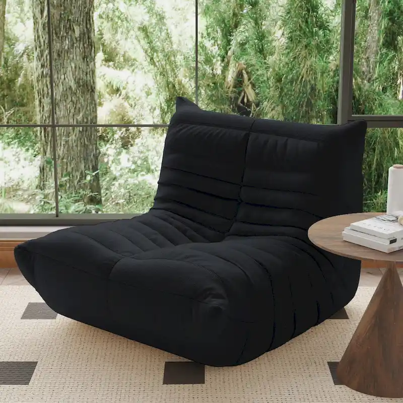 Single Sofa Teddy Fabric Bean Bag Chair