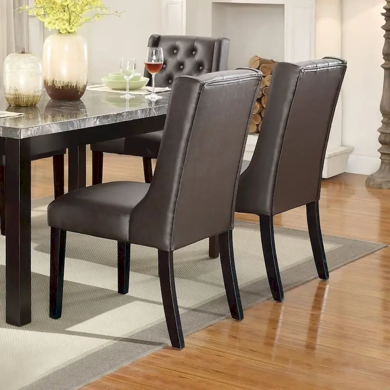 Modern Faux Leather Tufted Dining Chair,Set of 2