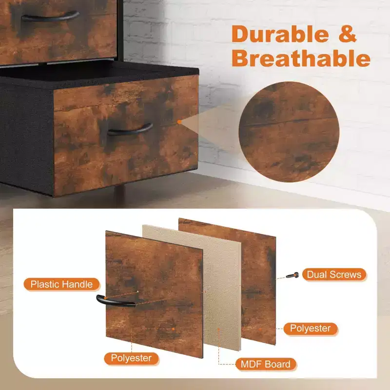 Metal Frame Dresser with Wood Top