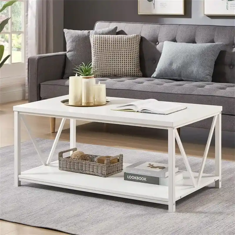 Coffee Table Rustic Wood - 21.6D x 39.3W x 17.7H