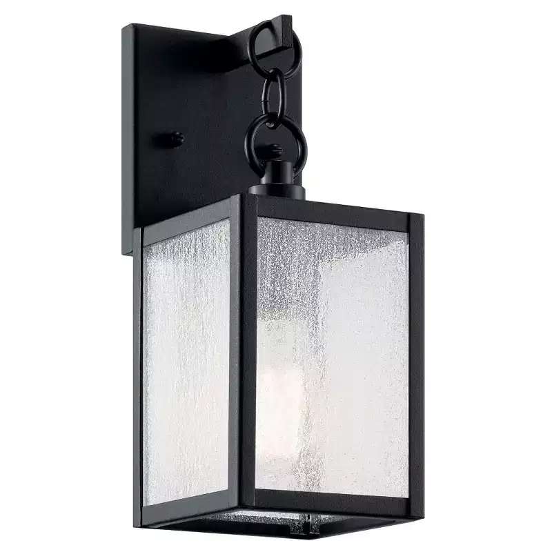 Lahden 12 1 Light Outdoor Wall Light with Clear Seeded Glass in Weathered Zinc