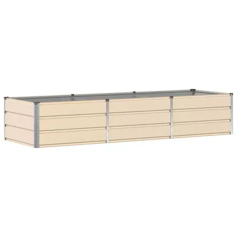 vidaXL Planter Ivory 94.49 x 31.50 x 17.72 in Steel
