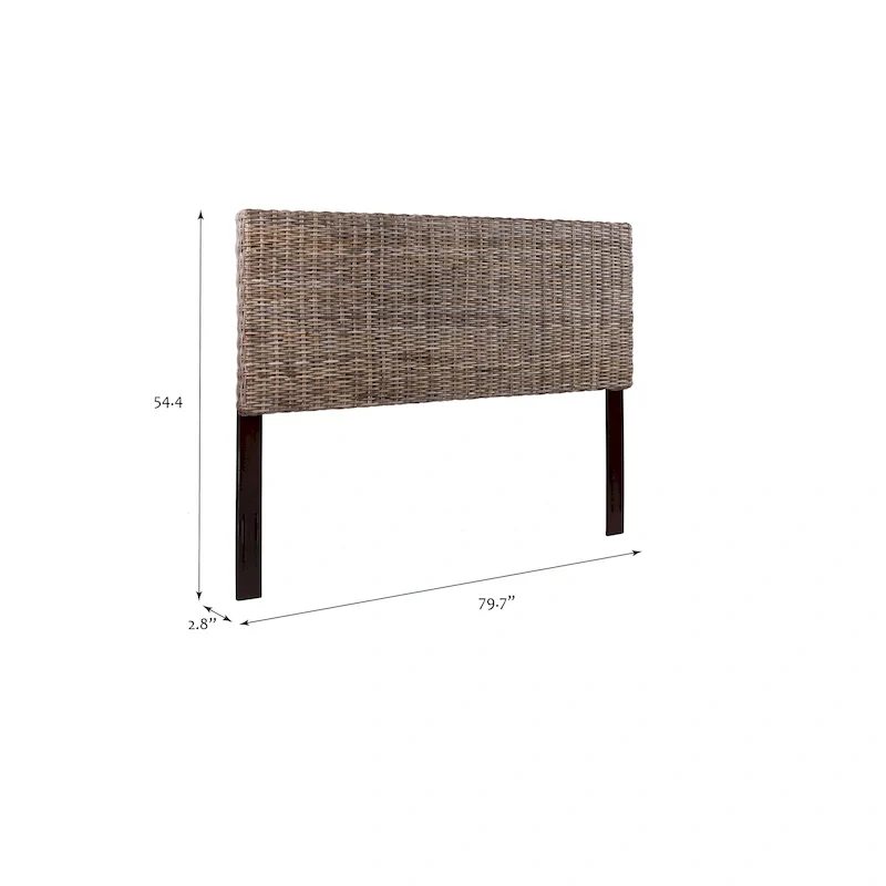 Natural Rattan Woven Adjustable Headboard, Queen/King, 1-Person