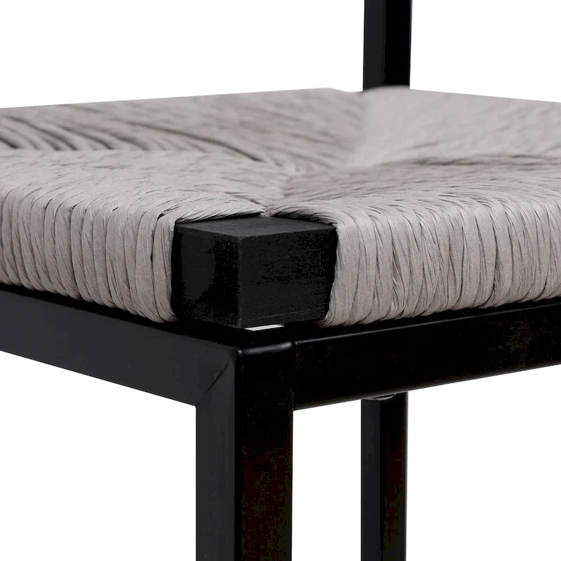 Bar Stools Set of 2 Paper Rope Weave Dining Chairs