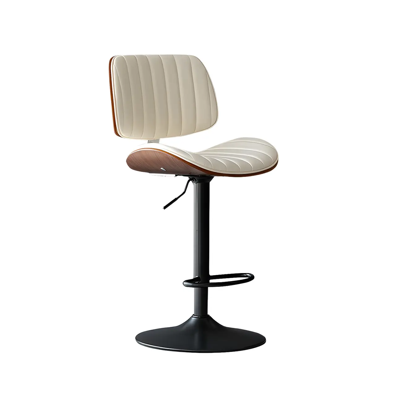 Modern Faux Leather Adjustable Swivel Bar Stools