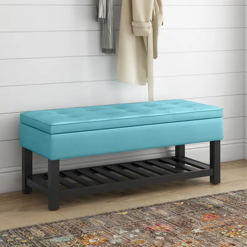 WYNDENHALL Essex 44 inch Wide Transitional Rectangle Ottoman Bench