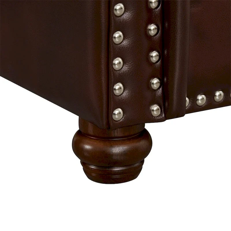 Classic Living Room Nails Sofa,Faux Leather