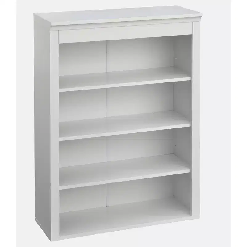 Lifestorey Monza 3 Shelf Display Hutch White: Modern Farmhouse Style, 3-Shelf Display Storage